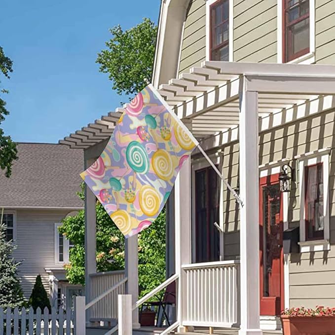 Swono Bright Lollipop Flag 3x5 Ft Sweet Dessert Candy Spiral Ball Pink Blue Yellow Outdoor Garden Flag Indoor Flag Home Decor Farm Flag Banner 3x5ft