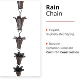 NACH js-RNC001 Stylish Decorative Downspout Gutters Rain Chain, 96", Cast Iron