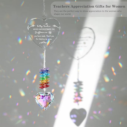 Teacher Appreciation Gifts, K9 Crystal Suncatcher Teacher Gifts for Women, Teachers Retirement Thank You Gift