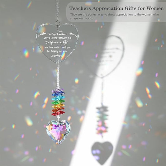 Teacher Appreciation Gifts, K9 Crystal Suncatcher Teacher Gifts for Women, Teachers Retirement Thank You Gift