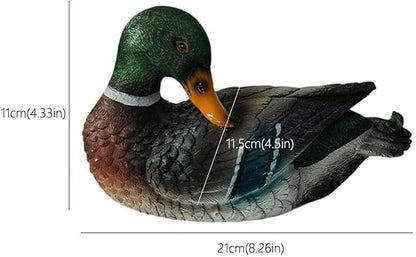 Garden Statues Pond Floating Duck Sculpture Creative Resin Duck Statue Realistic Duck Decoy for Fish Tank Garden Animal Cute Outdoor Yard Ornaments Decor