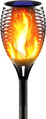 Solar Torch Light with Flickering Flame Outdoor Waterproof, Super Large Solar Tiki Torches, Landscape Decorative Lights for Yard, Garden, Pathway, Auto On/Off (1 Pack)