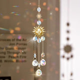 4PK Crystal Suncatcher for Windows Hanging Decor, Prism Sun Catcher with Chain and Hook, Rainbow Maker for Ceiling Garden Home Indoor Ornaments