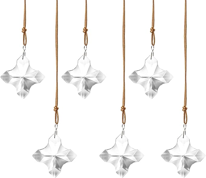 2.7in Hanging Crystal Cross Prisms Ornaments for Easter Tree Window Hanging Glass Ornaments for Home Office Car Decor