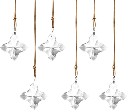 2.7in Hanging Crystal Cross Prisms Ornaments for Easter Tree Window Hanging Glass Ornaments for Home Office Car Decor