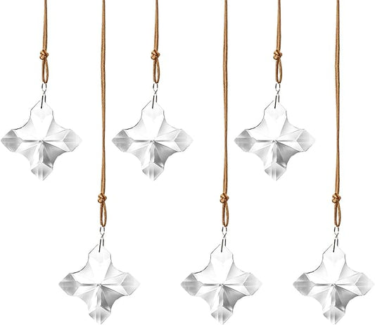 2.7in Hanging Crystal Cross Prisms Ornaments for Easter Tree Window Hanging Glass Ornaments for Home Office Car Decor
