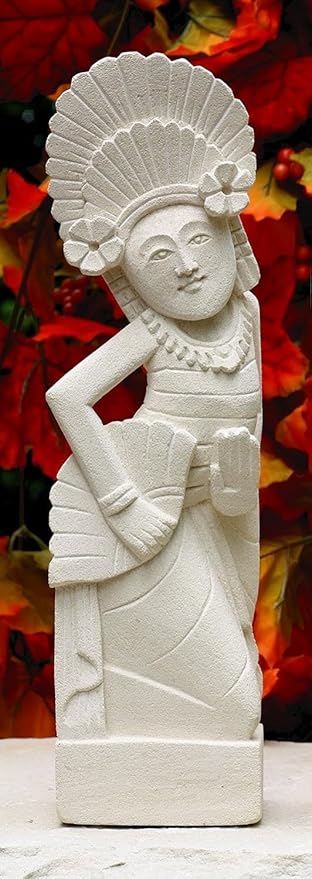 G6 Collection 8" Hand Carved Limestone Sculpture Balinese Dancer Statue Home Decor Handmade Handcrafted Gift Decorative Figurine Accent Decoration Artwork Stone (8" Tall)