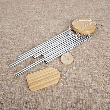 Outdoor Wind Chime, Wind Chimes Bells 6 Metal Tubes Windchime for Garden, Yard, Patio, Home Decoration and Gift, Silver Color (White Wind Chimes)