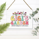 Gigi's Garden Wooden Sign Decor, Indoor Decoration Hanging Signs 8x10 Inches, Outdoor Garden Decor Yard Wall Hanging Decor Sign, Mothers Day Gifts Birthday Gifts for Mom Grandma
