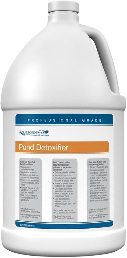 Aquascape 30410 AquascapePRO Pond Detoxifier Liquid Treatment for Pond Water Feature Waterfall Stream, 1 Gallon