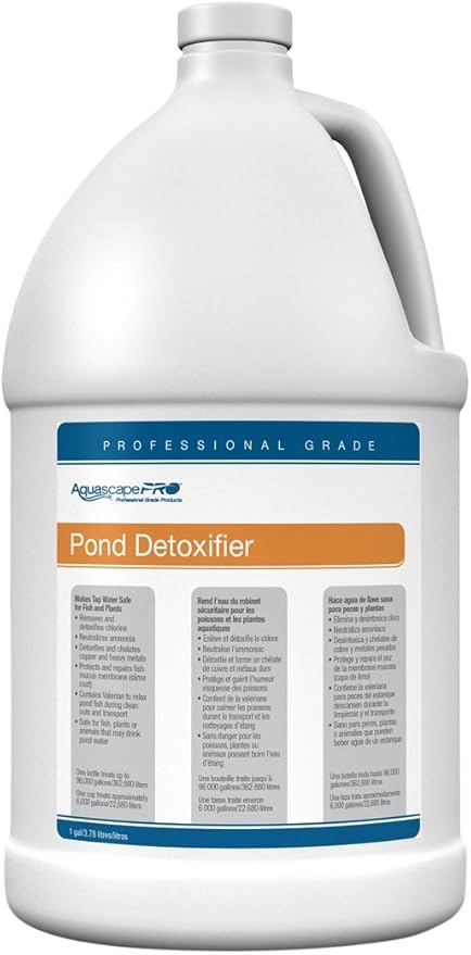 Aquascape 30410 AquascapePRO Pond Detoxifier Liquid Treatment for Pond Water Feature Waterfall Stream, 1 Gallon