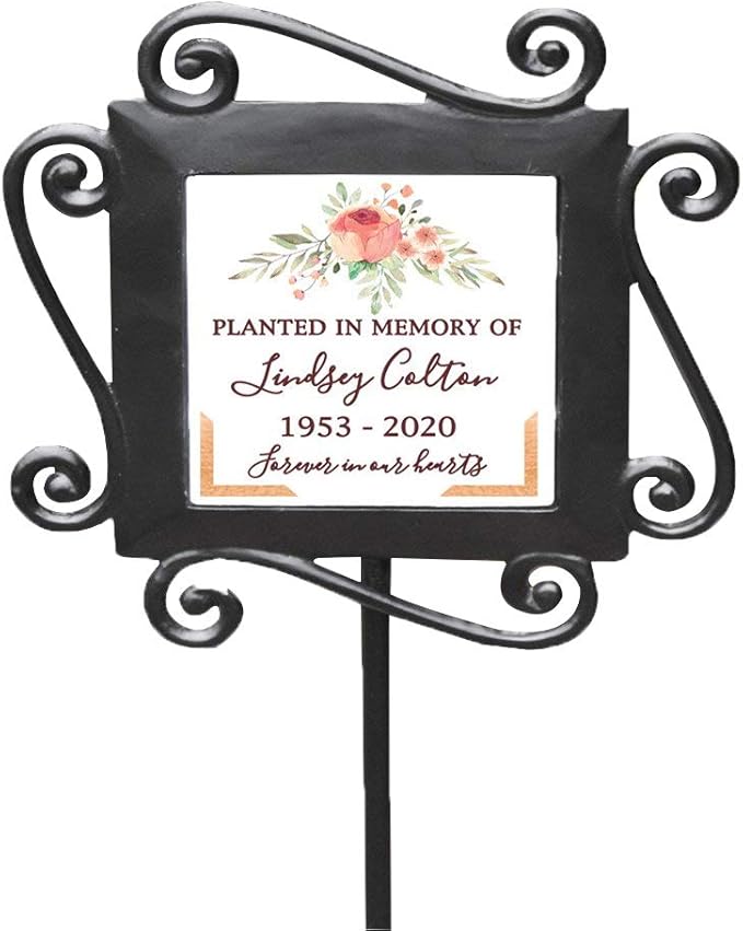 GiftsForYouNow Personalized Planted in Memory of Floral Garden Stake