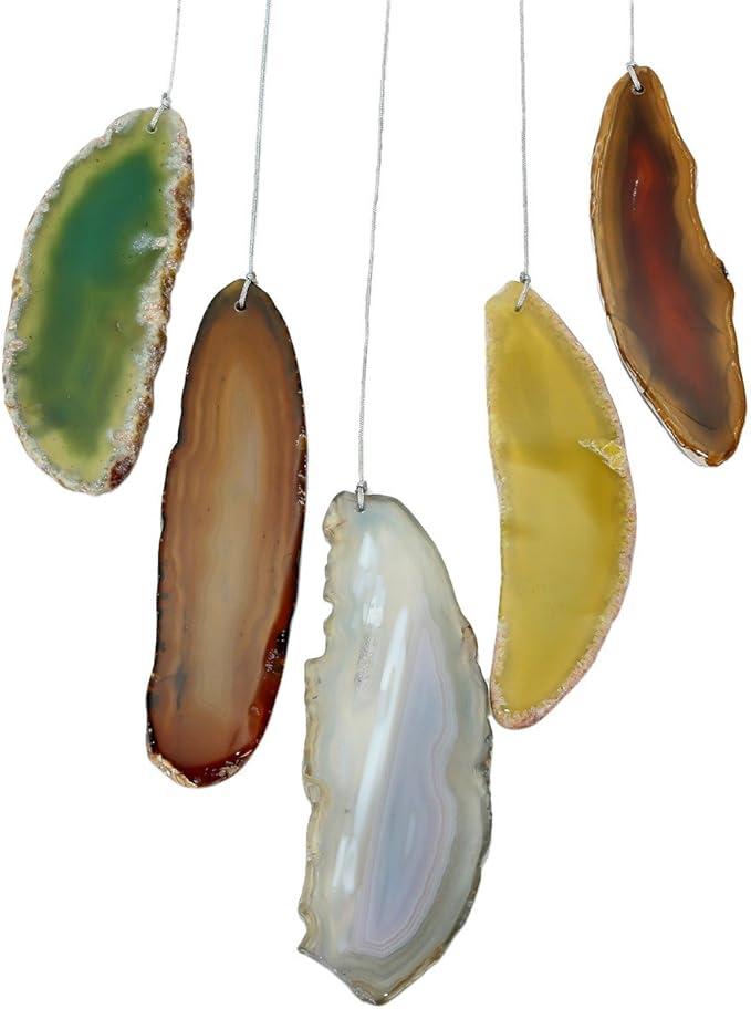 rockcloud Agate Slices Geode Wind Chime Home Garden Decoration Figurine