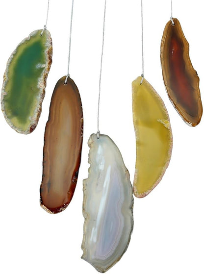 rockcloud Agate Slices Geode Wind Chime Home Garden Decoration Figurine