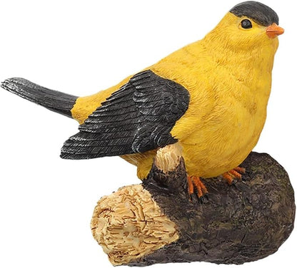 Bird Model Resin Bird Figurine Tropical Tree Hanging Ornaments Animal Bird Statue for Wedding Garden Fence Porch Decoration - Yellow