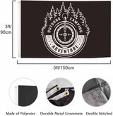 Swono Adventure Compass Tree Black Flag 3x5 Ft Outdoor Camping Vintage Big Flag Indoor Office with Brass Grommets