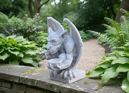 OLOMA Gargoyle Garden Statue Old World European Style Gothic Stone Outdoor Sculpture Decorative Mythical Guardian Durable Heavy Outdoor Indoor Accent for Lawn Patio Entryway Landscaping