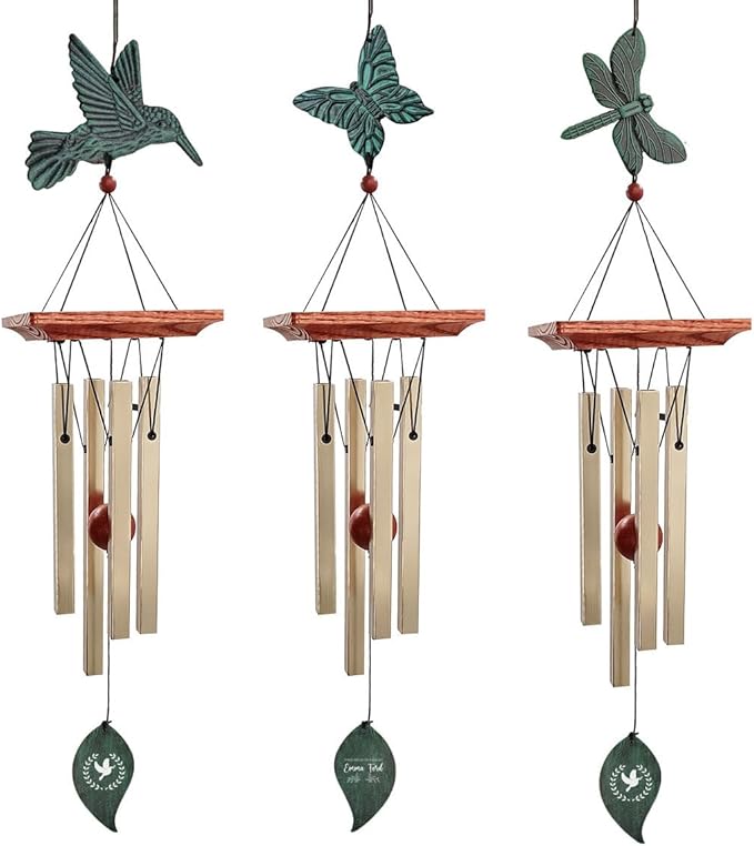 ASTARIN Memorial Custom Wind Chimes for Loss of Loved One, Wind Chimes for Patio Yard Decor, 24'' (Condolences-7)