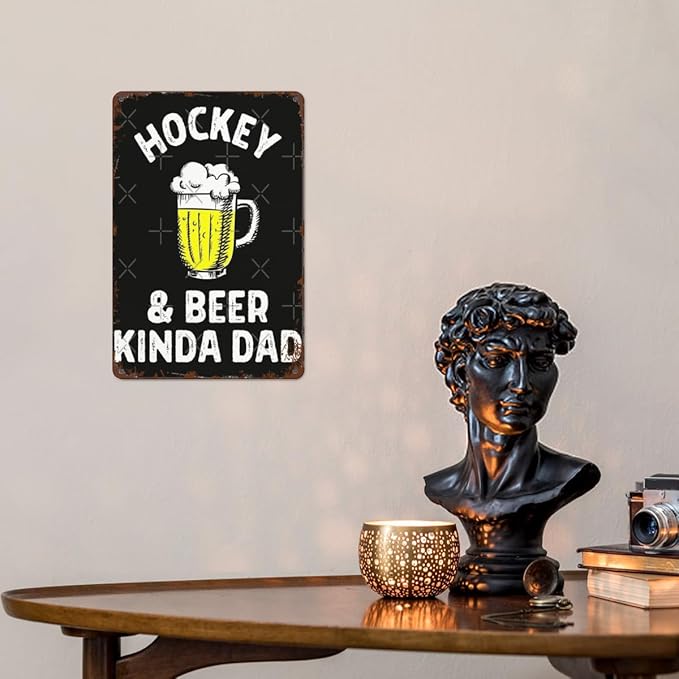 Retro Tin Signs Hockey 8x12 Inches Metal Wall Decor for Garden,Kitchen,Living Room,Patio,Office,Bathroom,and More! Vintage Funny Sign
