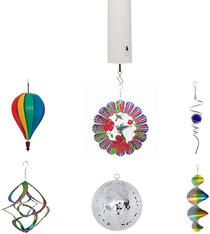 Wind Spinner Motor Battery Operated for Hanging Display Yard White Wind Spinners Outdoor Sculptures - Load Capacity of 4 Pounds 2 Pack