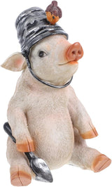 Decorative Lights Garden Landscape Ornament Pig Statue Ornament Garden Adornment Courtyard Resin Adorn Resin Statue Pig Statue Adorn Craft Ornament Adornment