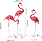 Outdoor Flamingo Garden Statues Set of 1/2/3, Metal Lawn Art Decorations with Rustproof Iron, Lifelike Tropical Bird Sculpture for Yard Patio Terrace Wedding Birthday Gift