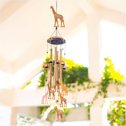 Giraffe Wind Chimes Outdoor Giraffe Gifts for Women Mom Men Dad Unique Birthday Gifts Metal WindChimes for Outside/Indoors, Patio, Lawn, Yard, Home Decor, Outdoor Decor, Garden Decorations