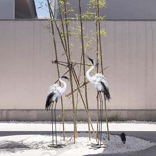 Outdoor Garden Large Statue Animal Sculpture Gift Outdoor Statues Simulation Animal Garden Statue, Garden Iron Floor Ornaments, Creative Outdoor Crane Sculpture, Exquisite Figurines(118cm)