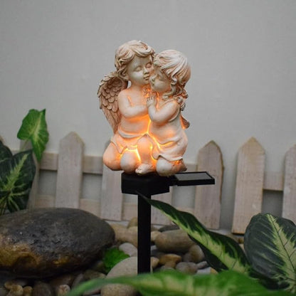 Angel Couple Solar Outdoor Garden Stakes Lighting, Multicolor, Warm White, Angel Theme, Outdoor Figurine Lights, Decoration, Outdoor Decoration, Seasonal Decoration, Housewarming, Gift-Giving
