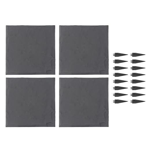 15.5 Inch Stepping Stones, Decorative Garden Walkway Pavers with Ground Stakes for Outdoor Pathway, Lawn, Yard, Made of Polypropylene (Gray)