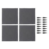 15.5 Inch Stepping Stones, Decorative Garden Walkway Pavers with Ground Stakes for Outdoor Pathway, Lawn, Yard, Made of Polypropylene (Gray)
