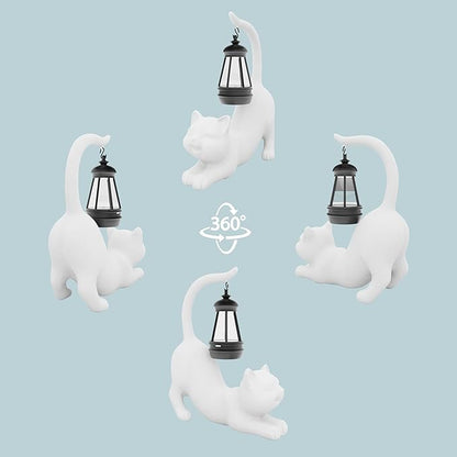Elephant/Cat Sculpture Lantern Decor - Outdoor Lanterns&Indoor Statue Decorations for Garden,Yard,Porch,Home,Balcony - Gifts for Birthdays,Christmas,Children,Friends,Family,Mom,Women (DW - Tail)