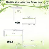 VIVIKEN Adjustable Planter Box Bracket, Flower Box Holder Brackets for Deck Railing, Window Box Hanging Brackets for Patio Garden Fence Pergola Balcony Supporting Heavy Planters-4 Pack
