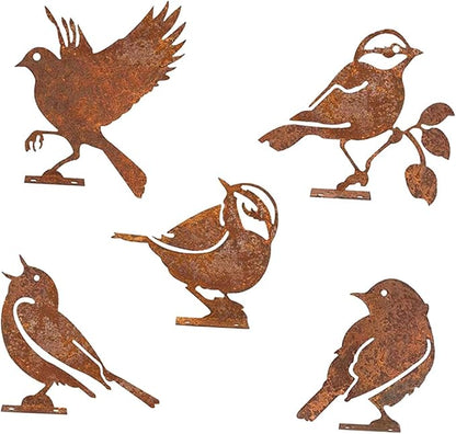 5X Iron Bird Decoration Metal Gardening Ornaments Photo Props Yard Adornment Bird Ornaments for Fences Patio Decor, Style A