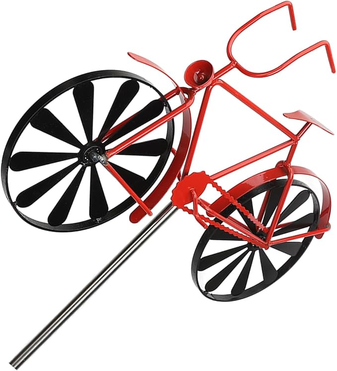 Fdit Vintage Metal Wind, Bike Garden for Yard and Garden, Vintage Wind Sculptures Stake Decoration for Patio Lawn Farm Backyard