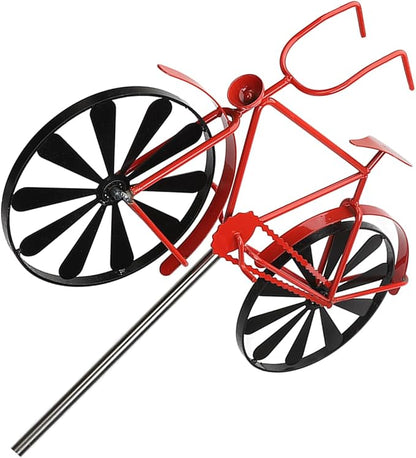 Fdit Vintage Metal Wind, Bike Garden for Yard and Garden, Vintage Wind Sculptures Stake Decoration for Patio Lawn Farm Backyard
