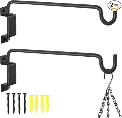 AILIN YELOKIE 15" 360° Swivel Plant Hanger - Heavy Duty Solid Steel Wall Hook, 12-Directional Adjustable for Bird Feeders, Outdoor/Indoor Plants, Garden & Patio (2-Pack)