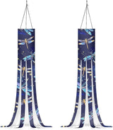 Jeiento Blue Dragonfly Windsock Flag Recycle Wind Socks for Outside,Party Home Farmhouse Yard Wind Sock Outdoor Hanging Decor,2 Piece Set|40-Inch Windsock Flag