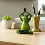 Cute Statues Frog Statue Outdoor Garden Sculptures for Yard Lawn Resin Animal Figurines Yoga Art Backyard Decor(Seated)