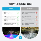 Solar Pool Fountain with Lights, Floating Solar Fountain Pump with Remote, 5 Spray Modes & RGB Color Changing LED, Rechargeable Solar Water Fountain for Pool, Pond, Garden, Outdoor Decor