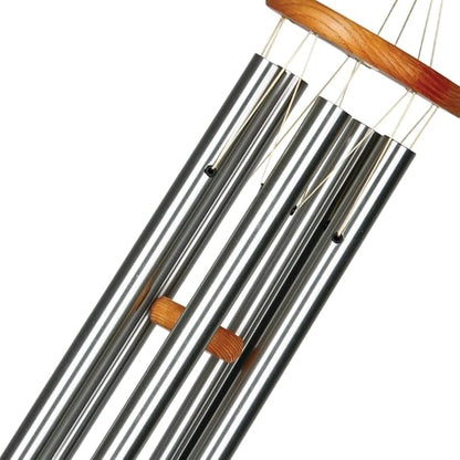 Woodstock Wind Chimes for Outside, Outdoor Decor, Memorial and Sympathy Chime, Garden, Patio, and Front Porch Decor, (25") Amazing Grace Wind Chime, Silver (WRAZ)