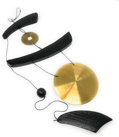 THY COLLECTIBLES Feng Shui Brass Gong Wind Chime for Patio, Garden, Terrace, Balcony Or Any Room - Beautiful Decor Piece