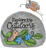 Ganz Decorative Garden Stone with Butterfly Design, Uplifting Message, Gray, 1-Piece Set, ER76834, Assorted Designs, Random Design Shipped