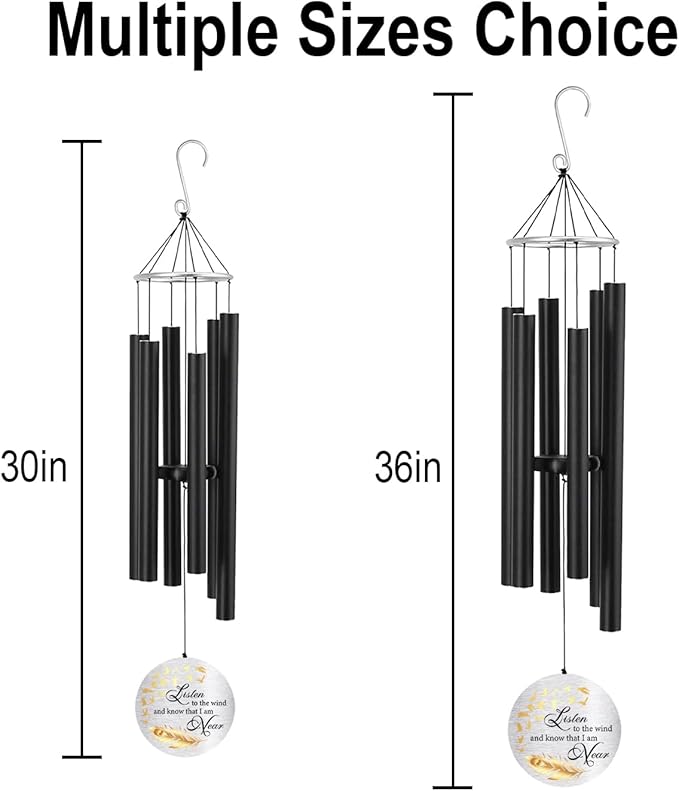 Personalized 30" Memorial Wind Chimes for Outside, Bereavement Gift in Remembrance of a Loved One, Sympathy Gift for Loss of Mother Father Husband, Garden Patio Decor