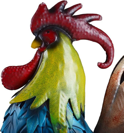 Metal Rooster Statues Vintage Outdoor Garden Decor for Patio Lawn Backyard