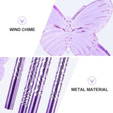 Sosoport Butterfly Wind Chime Pendant 27.5 Inch Hanging Wind Bell Outdoor Garden Decor for Patio Courtyard with Pleasant Sound