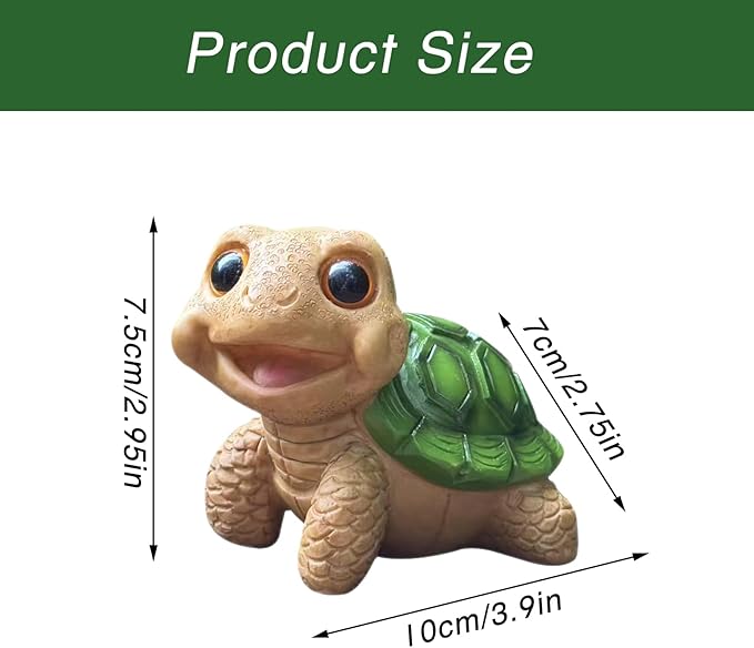 Turtle Outdoor Garden Decor | Desk Accessories for Women & Cute Stuff Turtle Decor | Decor for Shelf, Yard Patio, Office, Funny Turtle Gift for Women, Mother’s Day, Birthday (Green)