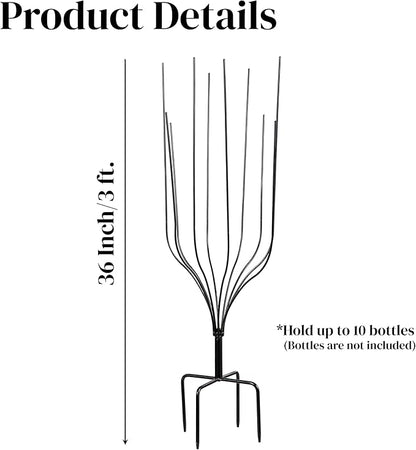 Evergreen Garden Glass Bottle Tree Bush | Wine Bottle Trees for Garden Outside | Decorative Bottles Holder for Outdoor Wedding Christmas Party Decoration (Bottles Not Included)