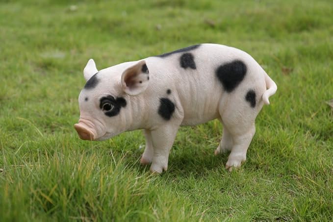 Hi-Line Gift Ltd Standing Pig Statue with Black Spots