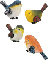 POCREATION Resin Birds Animal Figurine Decoration, 4 Pieces, Lawn Garden Ornaments for Home Courtyard Decor